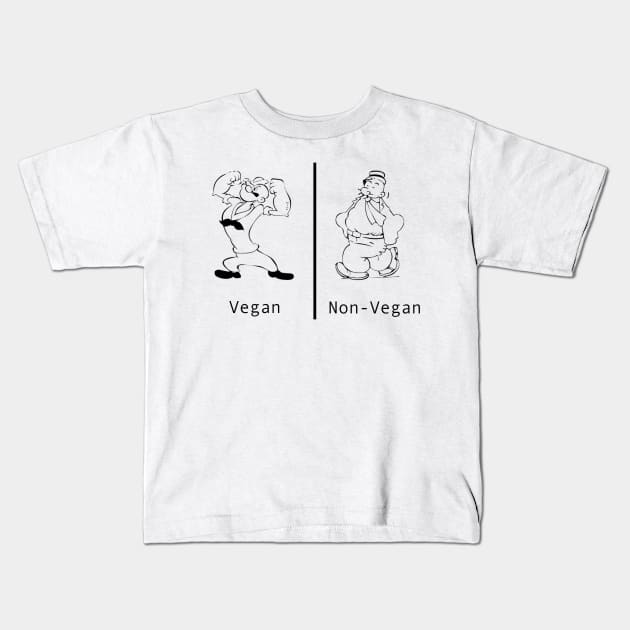 Vegan vs Non vegan Kids T-Shirt by ricostudios1